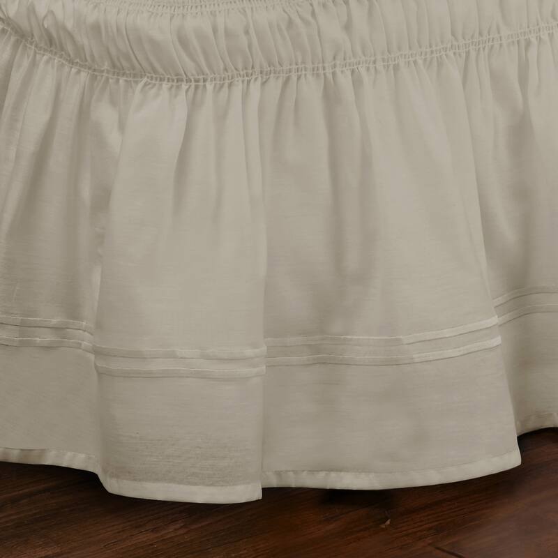 Copper Grove Barron River Easy Fit Adjustable Baratta Stitch Embroidered 18-inch Drop Bed Skirt