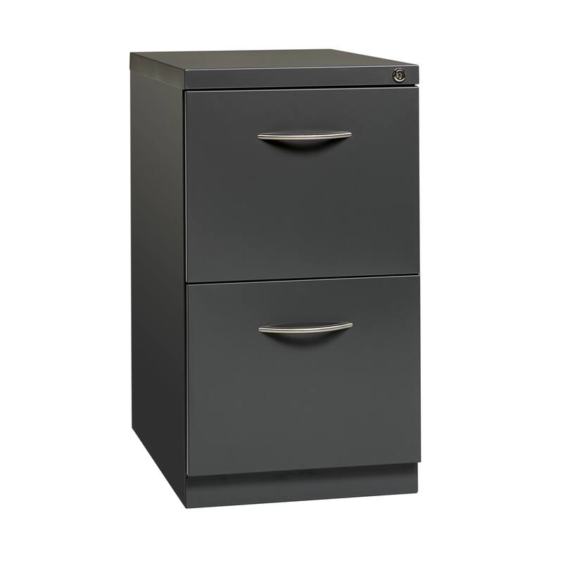 Hirsh 23" D Arch Pull Handle Mobile Pedestal 2-Drawer File Cabinet, Black