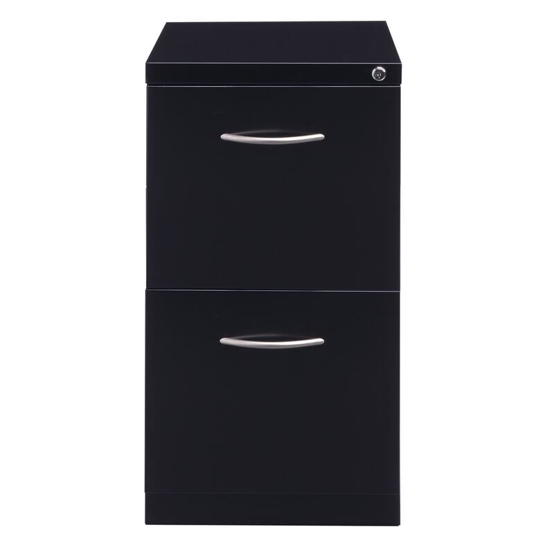 Hirsh 23" D Arch Pull Handle Mobile Pedestal 2-Drawer File Cabinet, Black