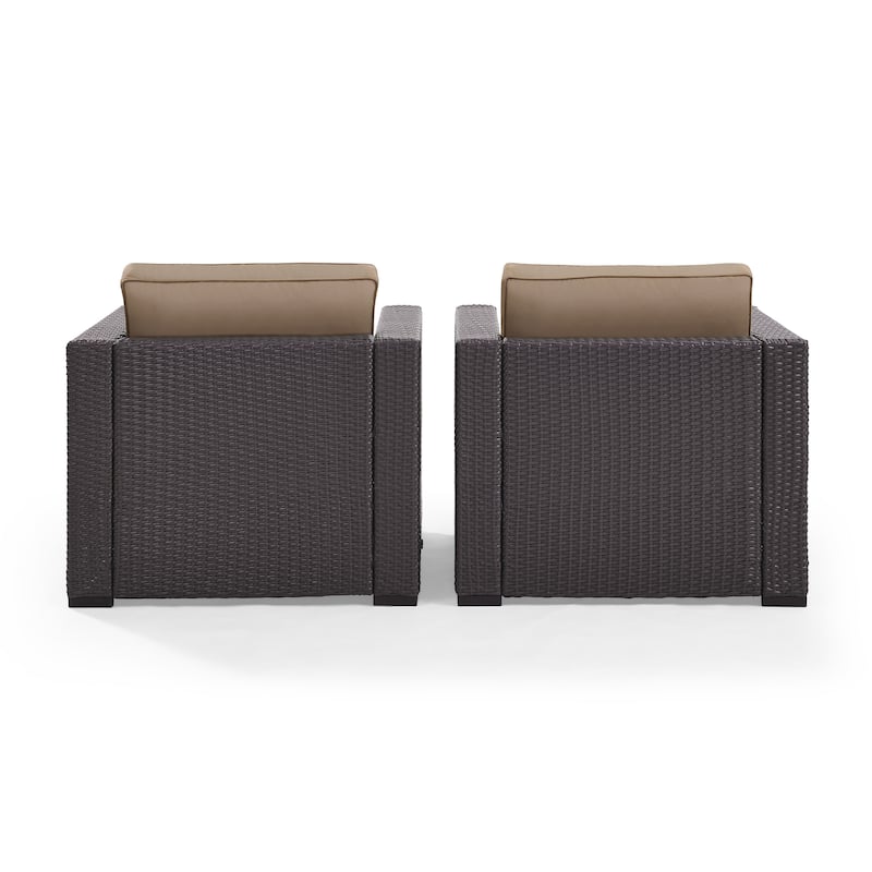 Crosley Biscayne Mocha Wicker Outdoor Seating Chairs (Set of 2)
