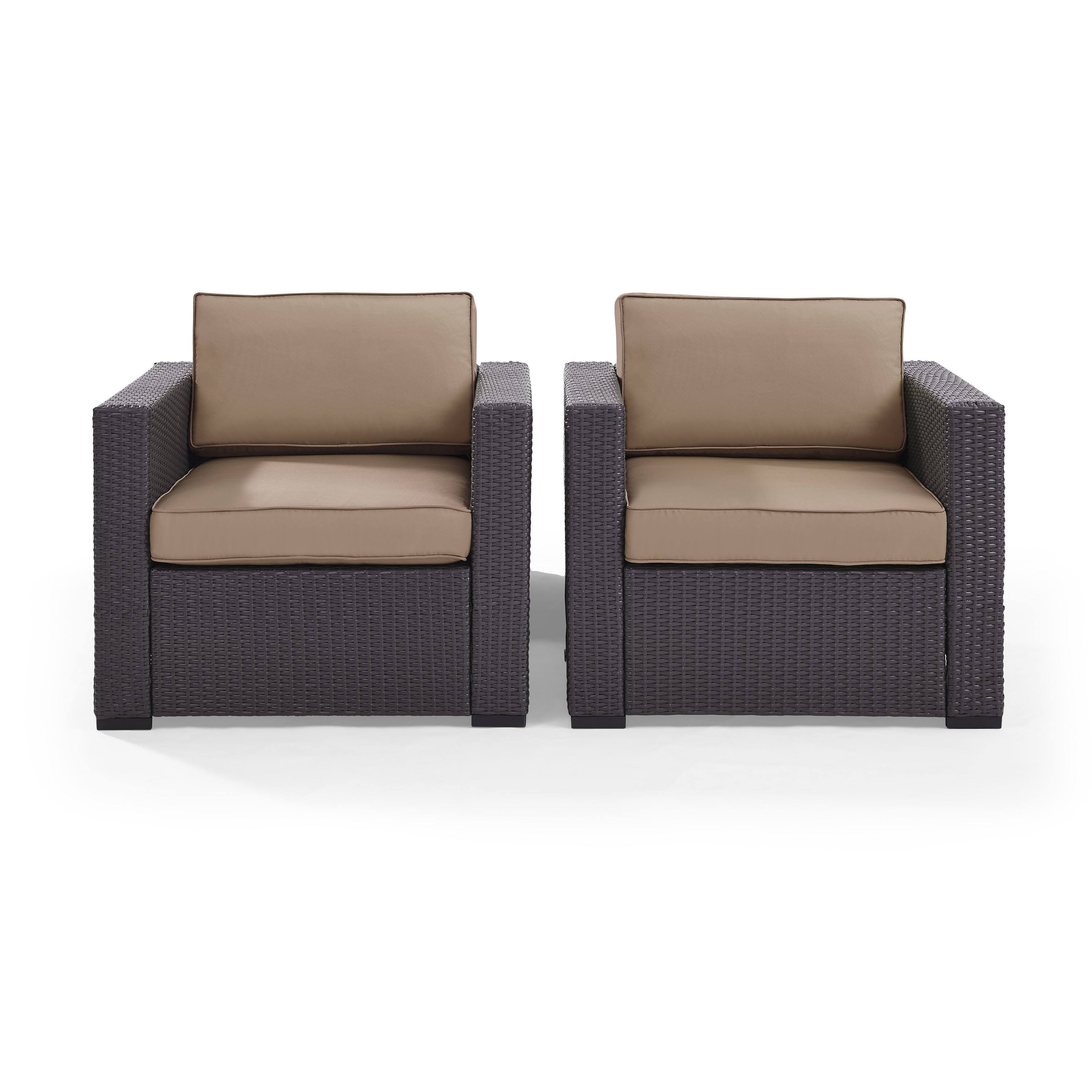 Crosley Biscayne Mocha Wicker Outdoor Seating Chairs (Set of 2) Bed