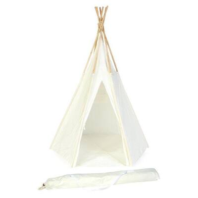 Trademark Innovations 7' Giant White New Zealand Wood Teepee with Carry Case
