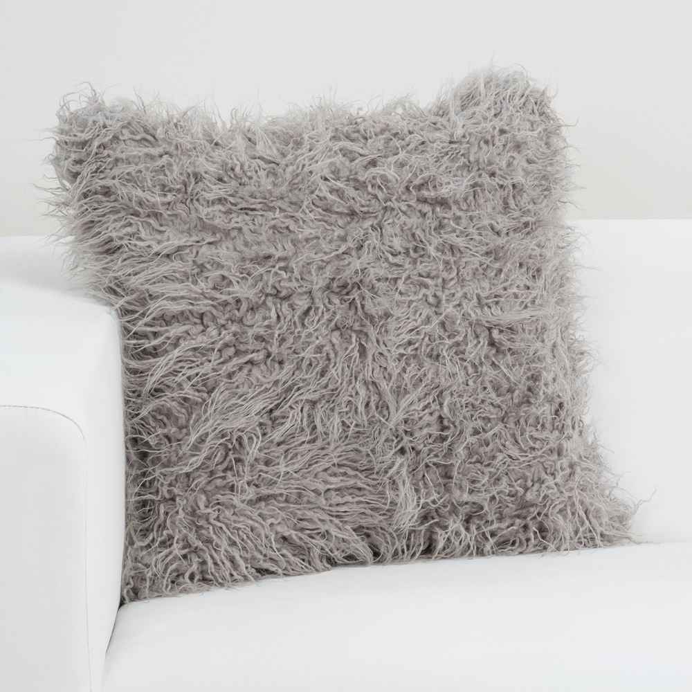 Grey Faux Fur Throw Pillows - Bed Bath & Beyond