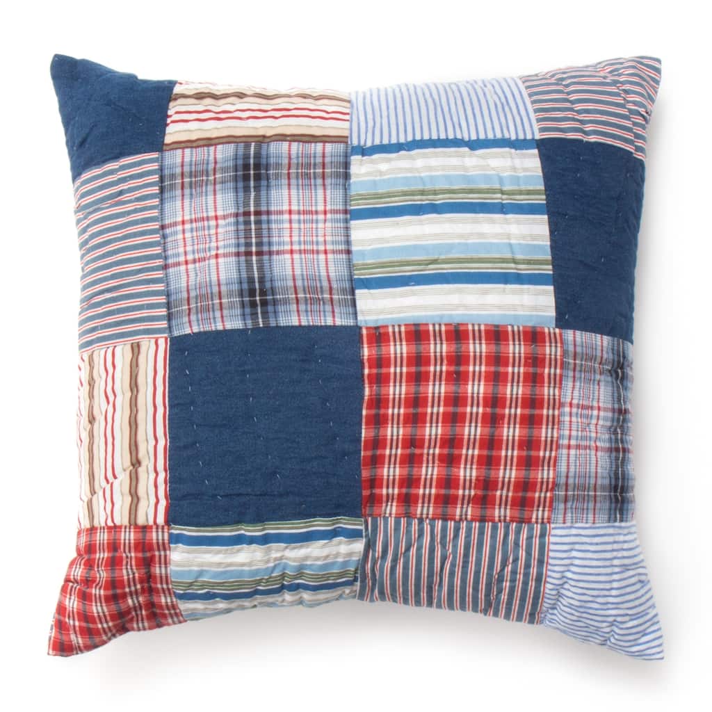 Cottage Home Hammond Patchwork Cotton 18 Inch Throw Pillow