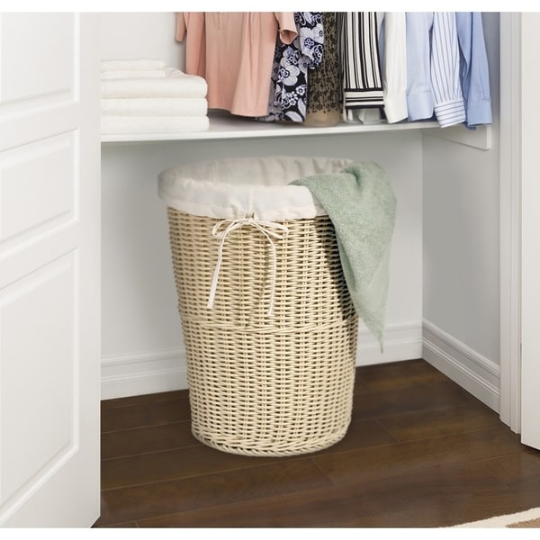 Shop Seville Classics Large Round Wicker Weave Laundry