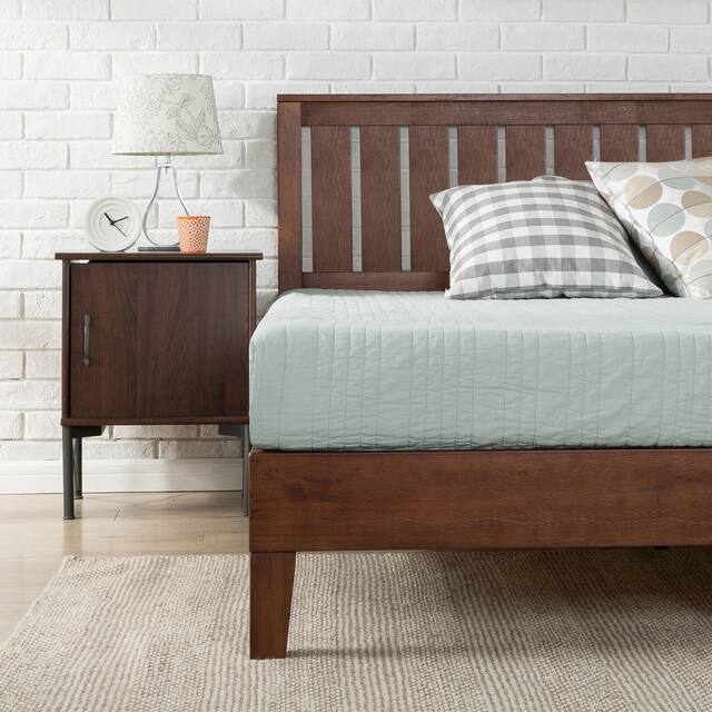 Priage by Zinus Antique Espresso Wood Platform Bed