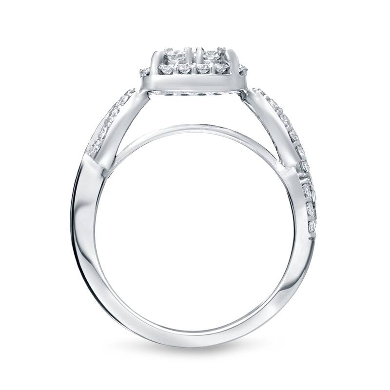 14k Gold 1 1/2ct TDW Vintage Infinity Inspired Diamond Halo Engagement Ring Set by Auriya