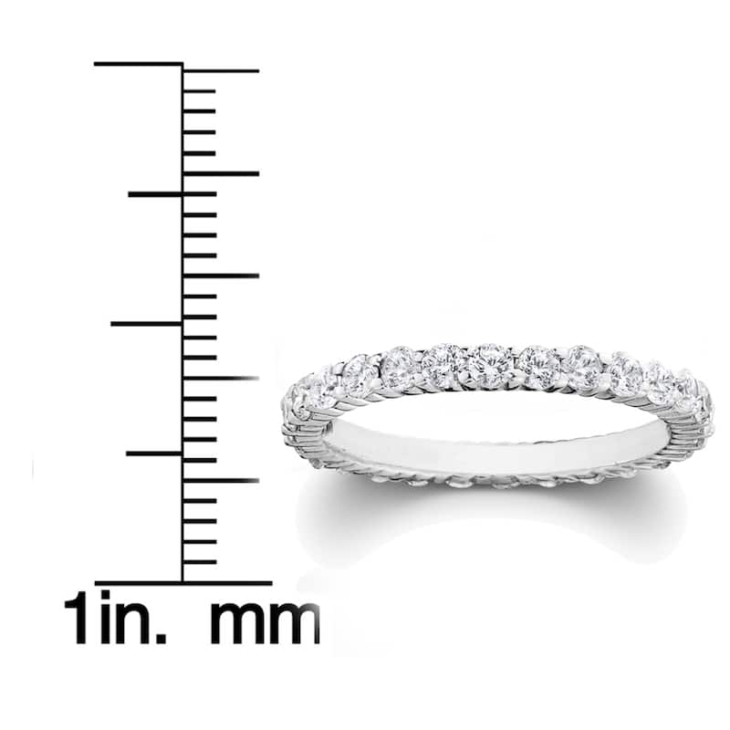 14k White Gold 1ct TDW Lab Grown Diamond Eco-friendly Eternity Stackable Wedding Band