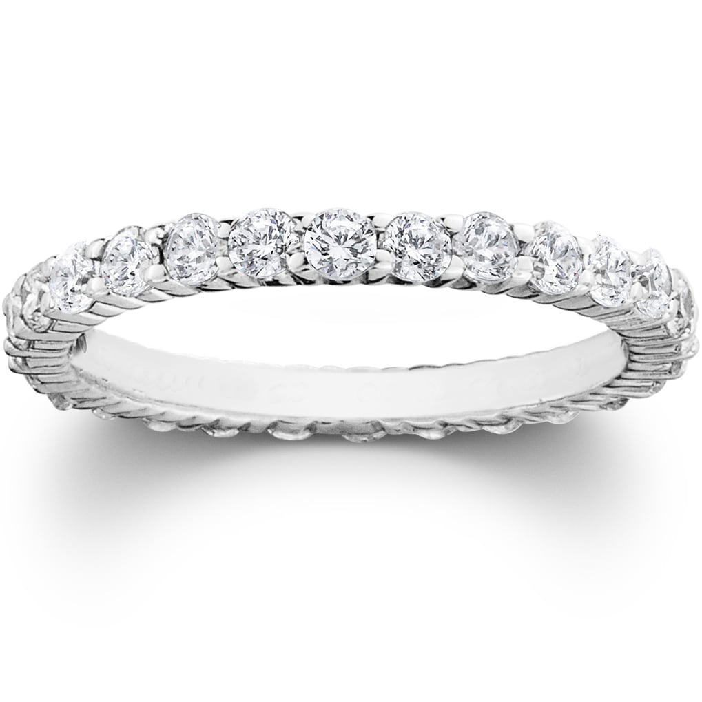 Bliss Diamond 14k White Gold 1ct TDW Lab Grown Diamond Eco-friendly Eternity Stackable Wedding Band