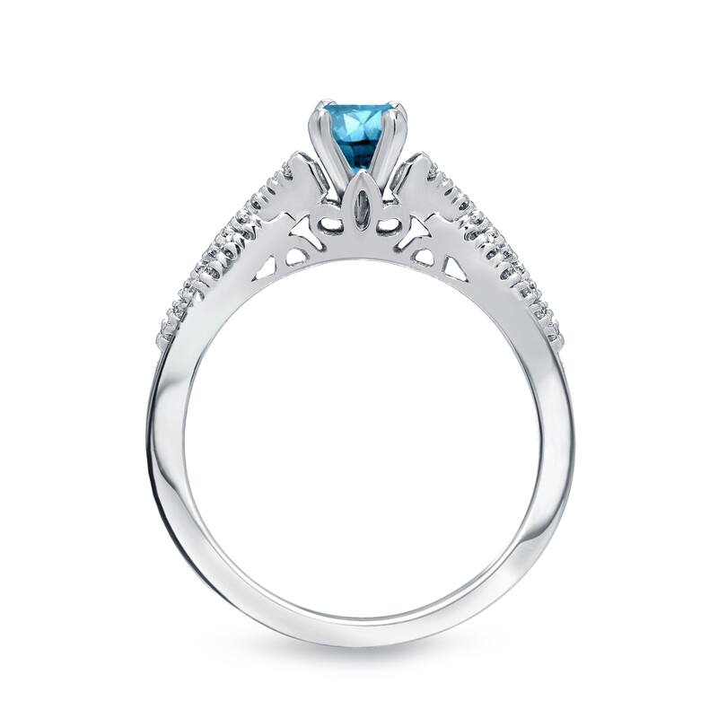 Auriya 1/2ctw Infinity Inspired Blue Diamond Engagement Ring Set 14k Gold
