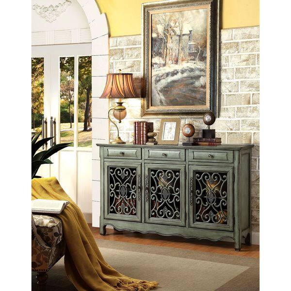 Shop Decorative Antique Green Sideboard Accent Cabinet Free