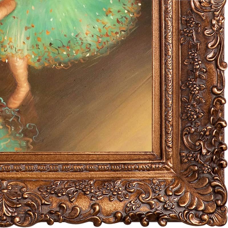 La Pastiche Edgar Degas 'The Green Dancer' Hand Painted Framed Oil Reproduction on Canvas