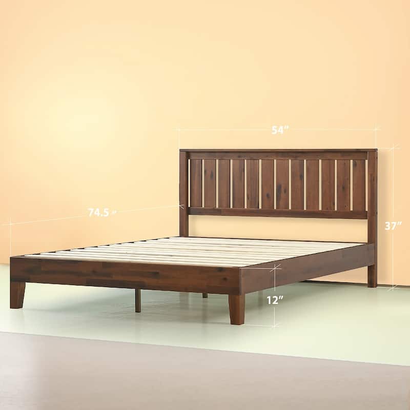 Priage by Zinus Antique Espresso Solid Wood Platform Bed - Full