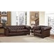 Yuma Brown Leather Tufted Sofa and Chair Set - Bed Bath & Beyond - 16147938