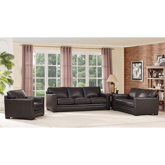 Florence Grey Leather Sofa Loveseat And Chair Set On Florence Grey Leather Sofa Loveseat And Chair Set