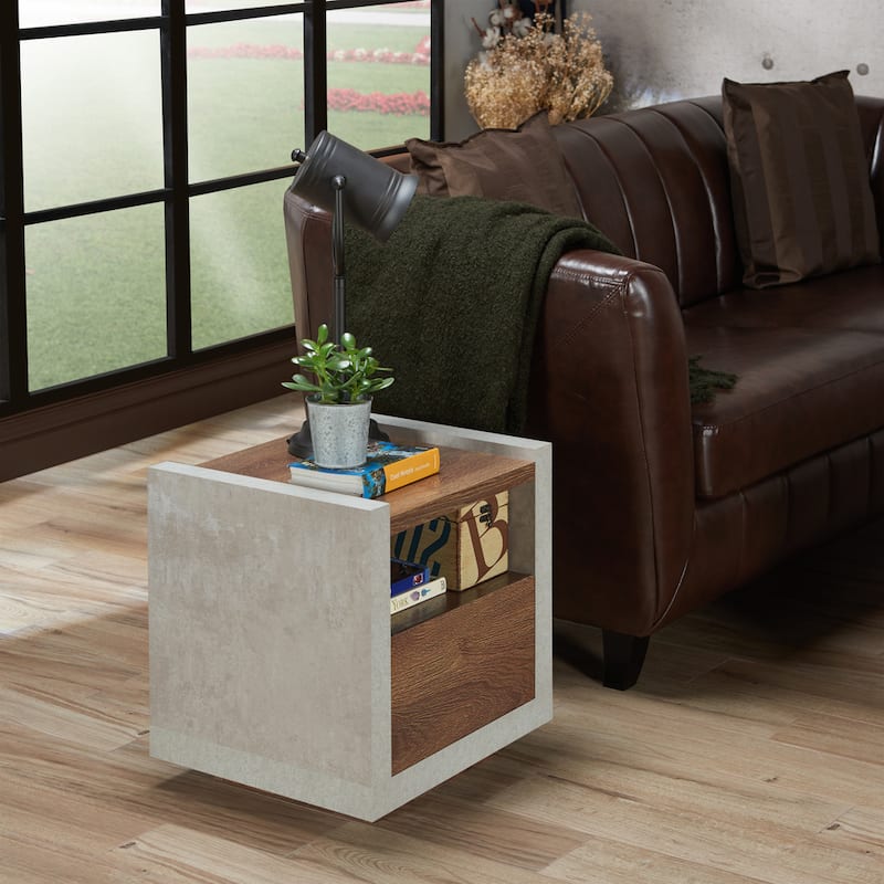Kendelle Industrial 18-inch 1-Shelf Side Table by Furniture of America