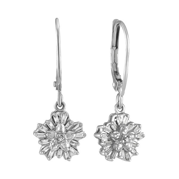 Diamond 1 5cttw Snowflake Earrings In 10kt White Gold Free Diamond 1 5cttw Snowflake Earrings In 10kt White Gold