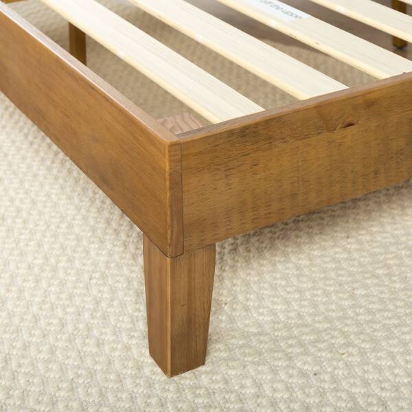 Priage By Zinus Rustic Pine Deluxe Wood Platform Bed Frame On Sale Overstock 16149726 Queen