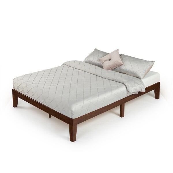 Priage Antique Espresso 12-inch Solid Wood Platform Bed