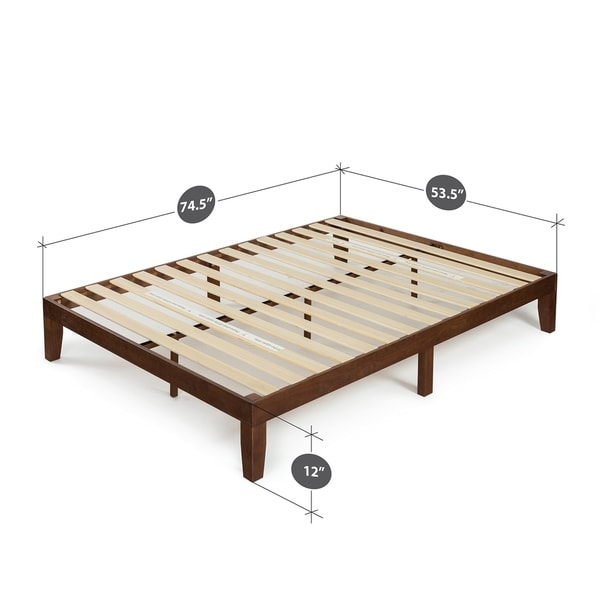 Priage by ZINUS Antique Espresso Wood Platform Bed Frame