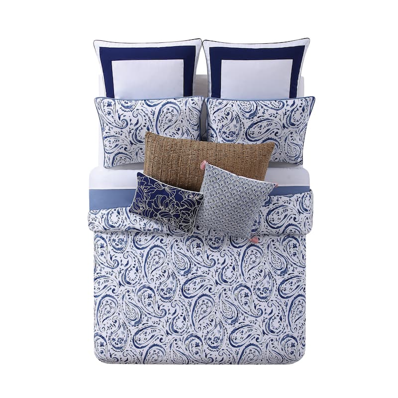 Oceanfront Resort Indienne Paisley Cotton Duvet Cover 3-piece Set - Full - Queen