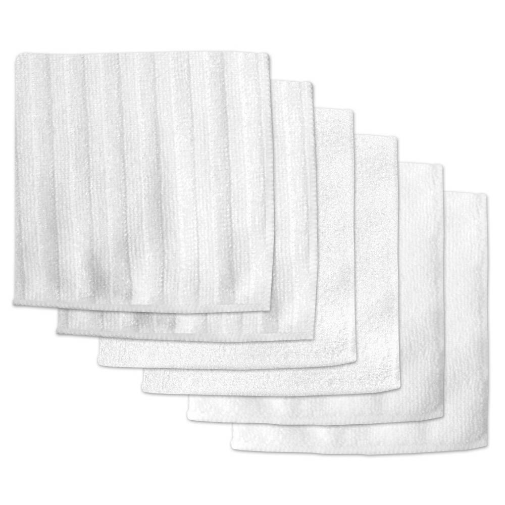 White Microfiber Scrub and Scour Polish Cloths (Pack of 6)