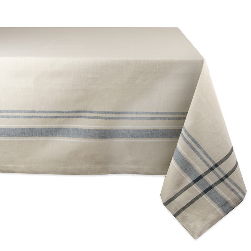 Blue French Stripe Tablecloth
