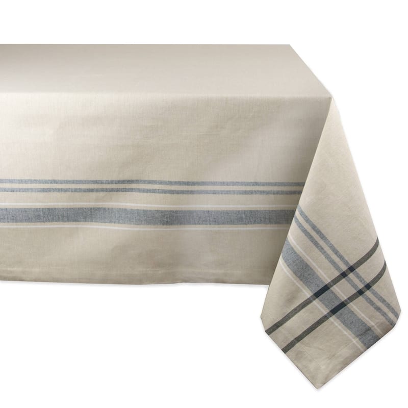 Blue French Stripe Tablecloth