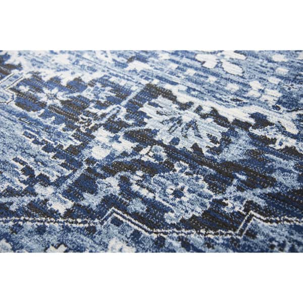 Alora Decor Swagger Ivory, Blue, and Black Persian-style Medallion Rug