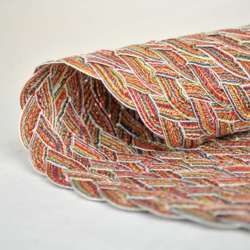 Round Variegated Multicolored Indoor/Outdoor Woven Placemats (Set of 6)
