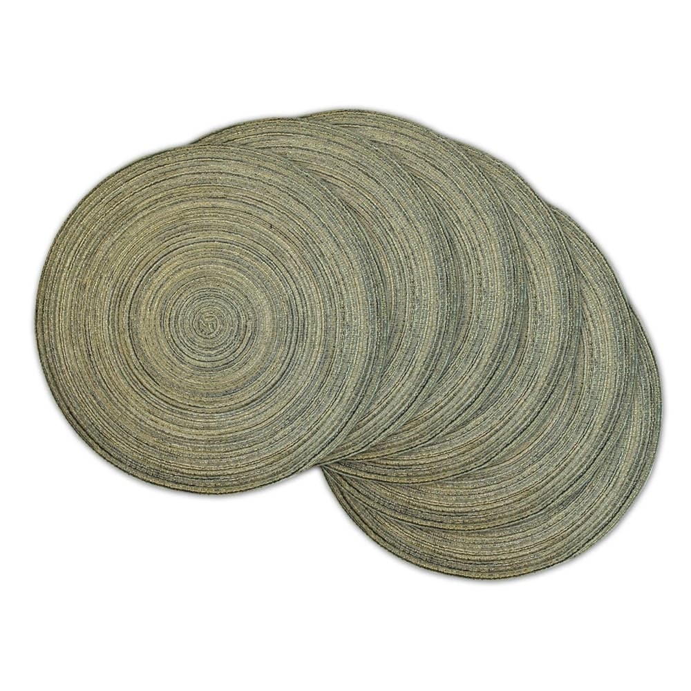 Grey Plastic Variegated Round Placemats (Pack of 6)