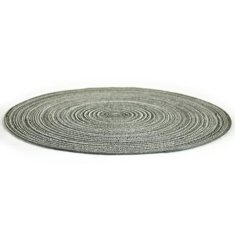 Grey Plastic Round Variegated Placemats (Pack of 6)