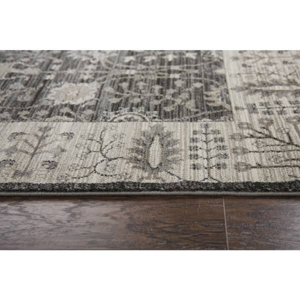 Alora Decor Swagger Ivory, Taupe, Grey, and Black Persian-style Floral Rug