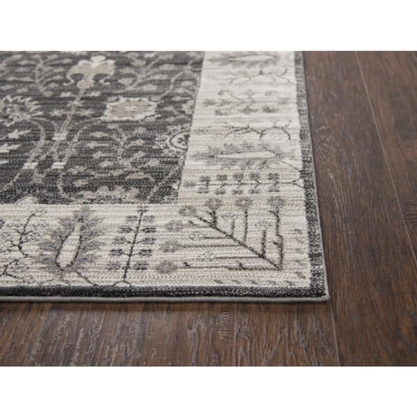 Alora Decor Swagger Ivory, Taupe, Grey, and Black Persian-style Floral Rug