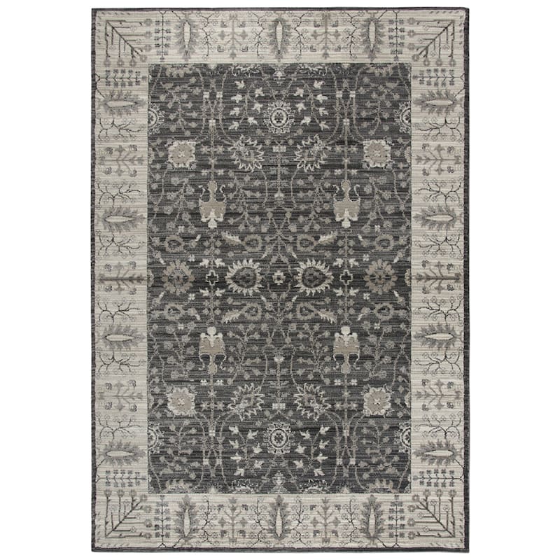 Alora Decor Swagger Ivory, Taupe, Grey, and Black Persian-style Floral Rug