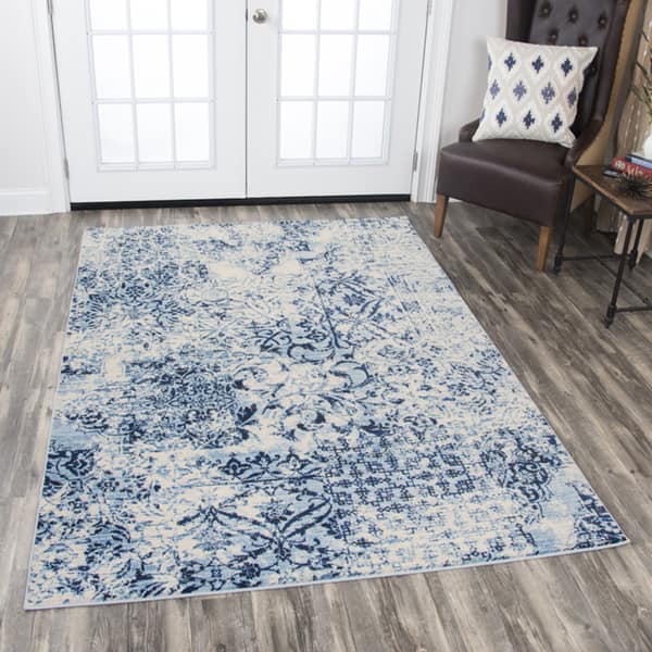 Alora Decor Swagger Ivory, Blue, and Black Persian-style Rug
