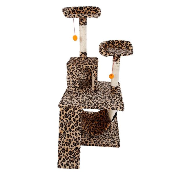 leopard print cat tower