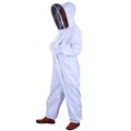 Thickened Cotton Professional Beekeeping Coverall Suit Pest Control Veil with Hat White L