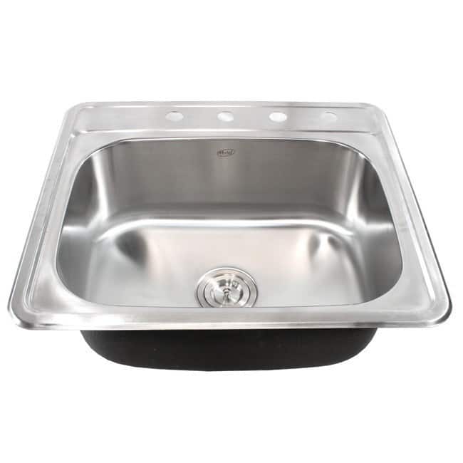 25-Inch Stainless Steel Top Mount Drop In Single Bowl Kitchen / Bar/ Island Sink - 18 Gauge