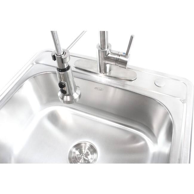 25-Inch Stainless Steel Top Mount Drop In Single Bowl Kitchen / Bar/ Island Sink - 18 Gauge