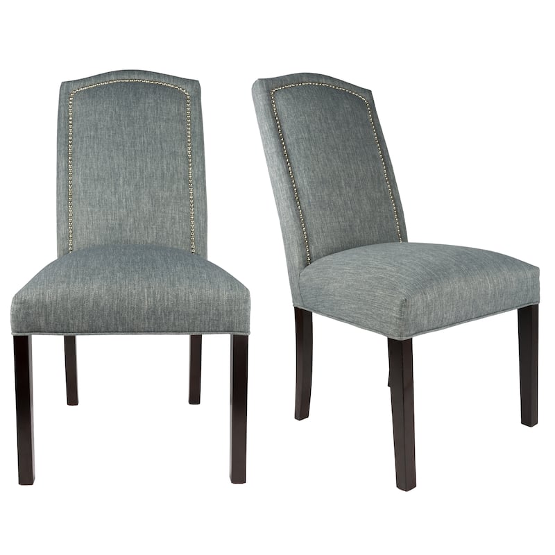 Camel Back Upholstered Fabric Dining Chair (set of 2) - 21 inches w. x 26 inches d. x 42 inches h - Charcoal - Parson Chairs