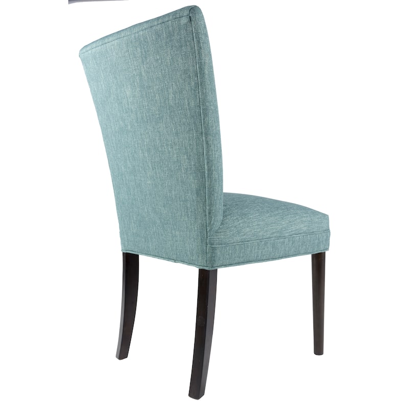 ALEX Fan Back Style KEY LARGO Upholstered Fan Back Dining Chair, Weather Walnut legs, Spring Seating (Set of 2)