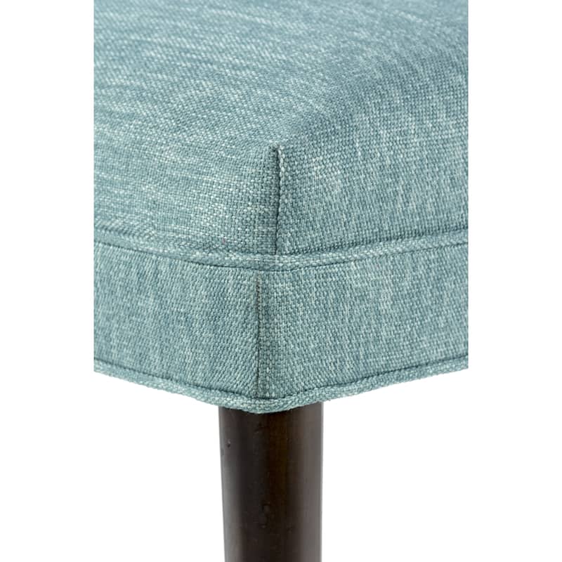 ALEX Fan Back Style KEY LARGO Upholstered Fan Back Dining Chair, Weather Walnut legs, Spring Seating (Set of 2)