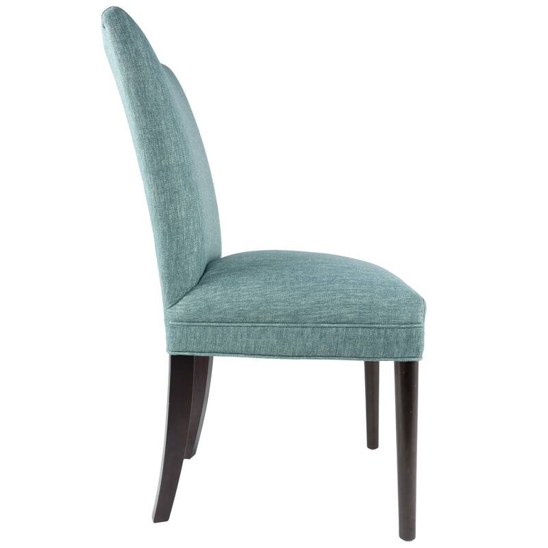 ALEX Fan Back Style KEY LARGO Upholstered Fan Back Dining Chair, Weather Walnut legs, Spring Seating (Set of 2)