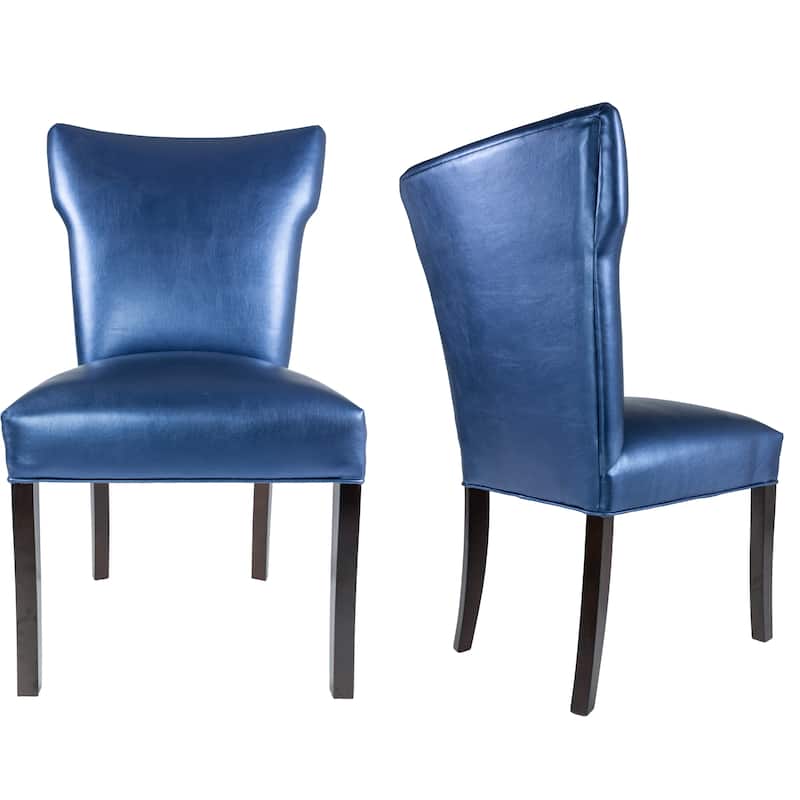 BELLA Collection SIZZLE Upholstered Contemporary Armless Dining Side Chairs, Espresso legs (Set of 2)