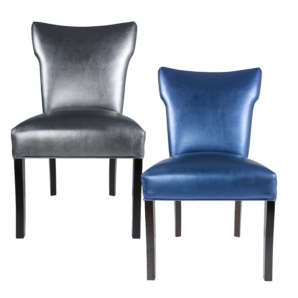 BELLA Collection SIZZLE Upholstered Contemporary Armless Dining Side Chairs, Espresso legs (Set of 2)