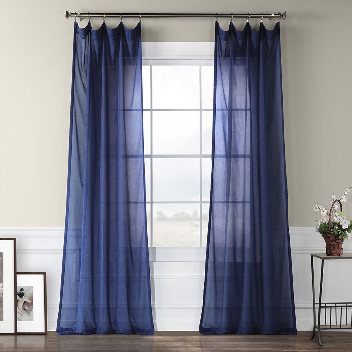 Exclusive Fabrics Faux Linen Sheer Curtain Panel On Exclusive Fabrics Faux Linen Sheer