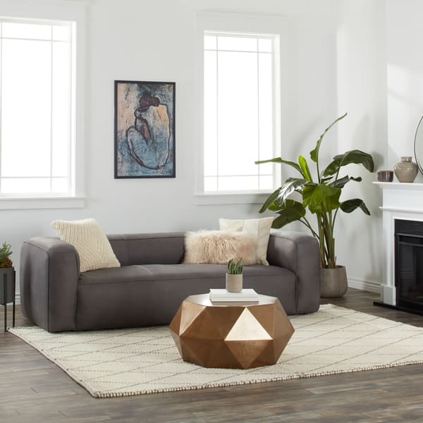 Strick Bolton Diva Italian Leather Sofa Utah Smoke