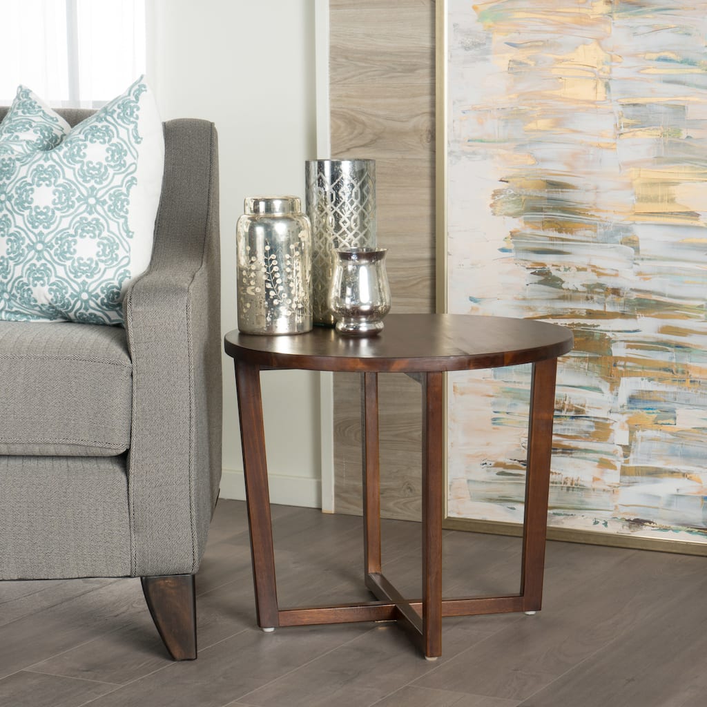 Tansy Round Acacia Wood End Table by Christopher Knight Home