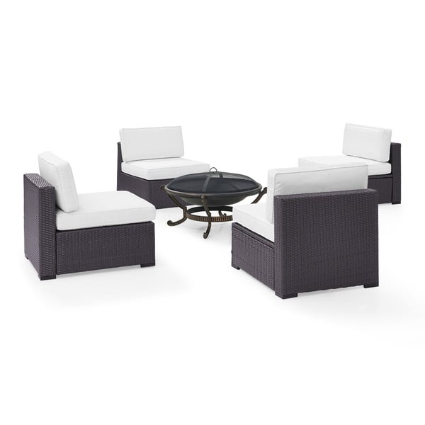 Shop Biscayne 5 Piece White Wicker Outdoor Seating Set Of Four